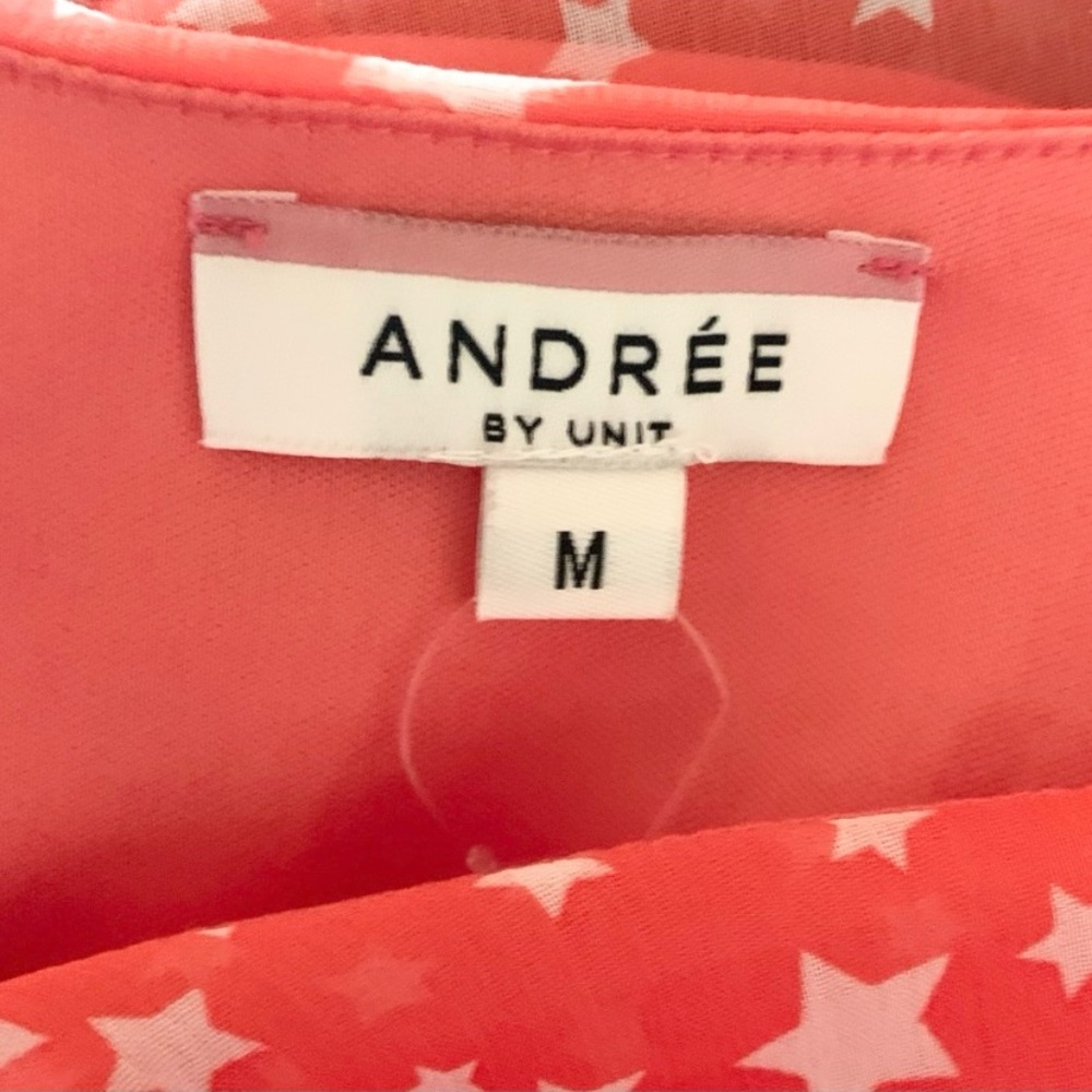 Andree by Unit Orange and White Short Sleeve Top Size Medium - Picture 8 of 10